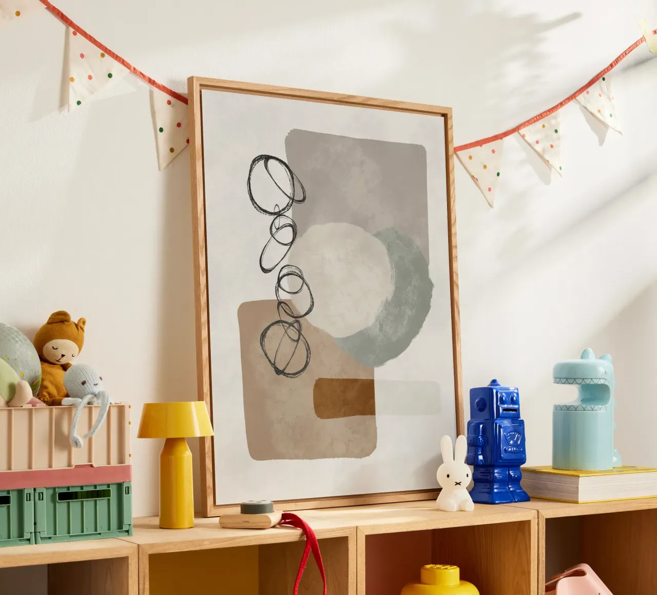 Modern abstract organic shapes and circles in earth tones plexiglass da Imaginative