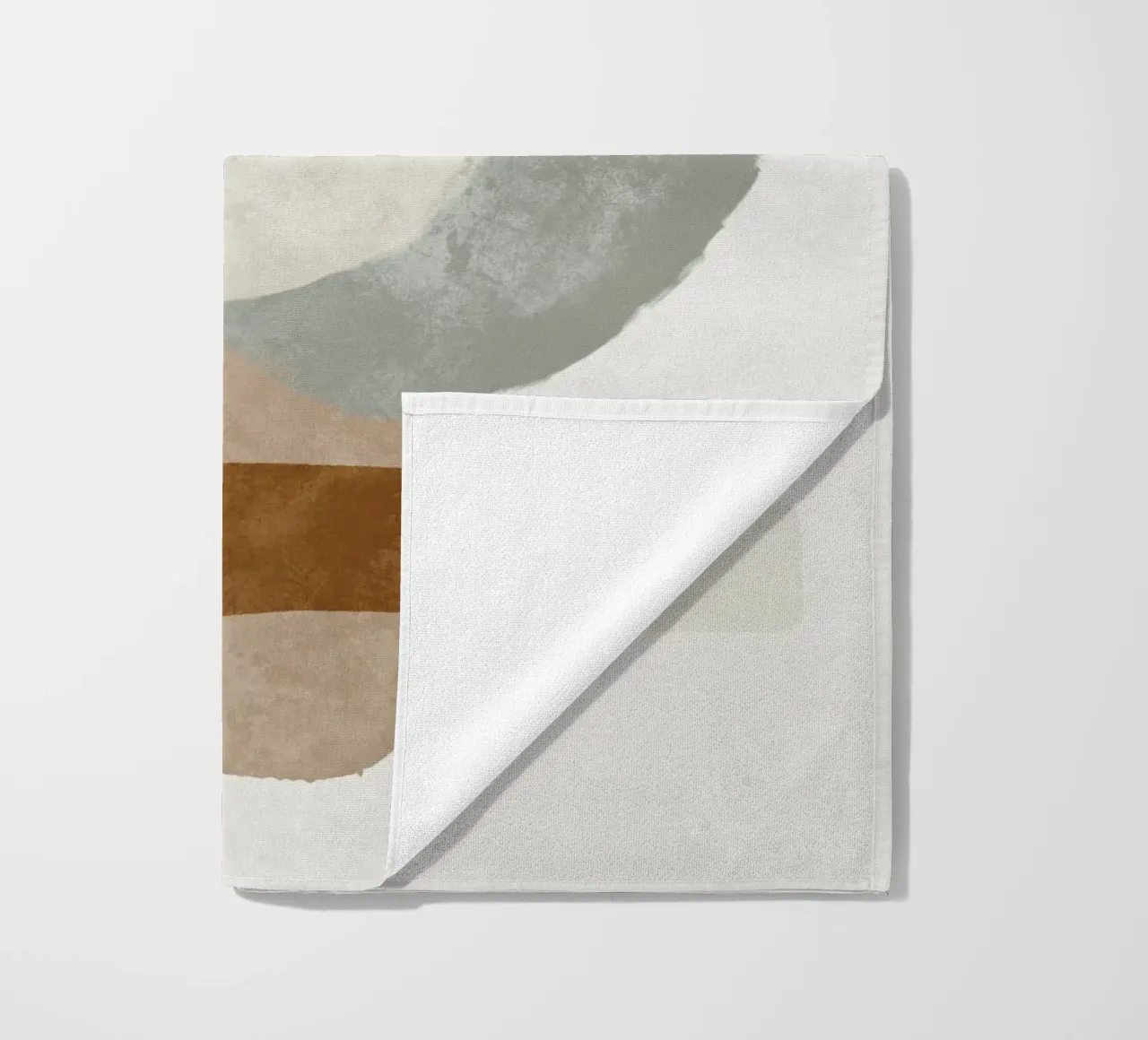Modern abstract organic shapes and circles in earth tones telo mare da Imaginative