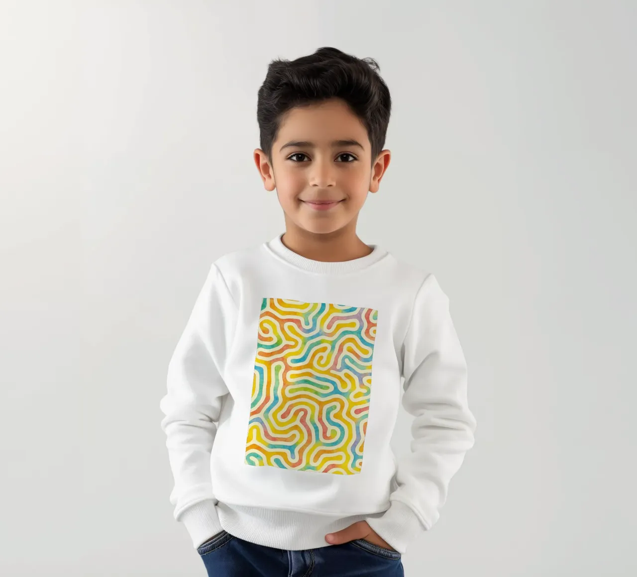 ligne géométrique abstraite de vers sweat enfant de arkhanz