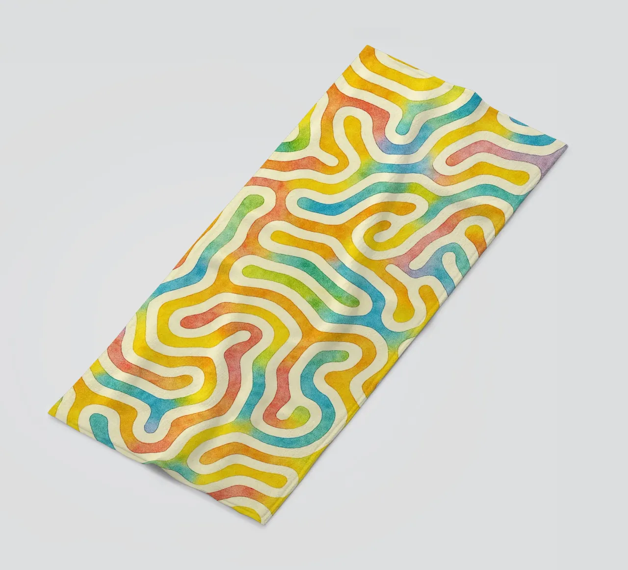 línea geométrica abstracta de gusano toalla de playa de arkhanz