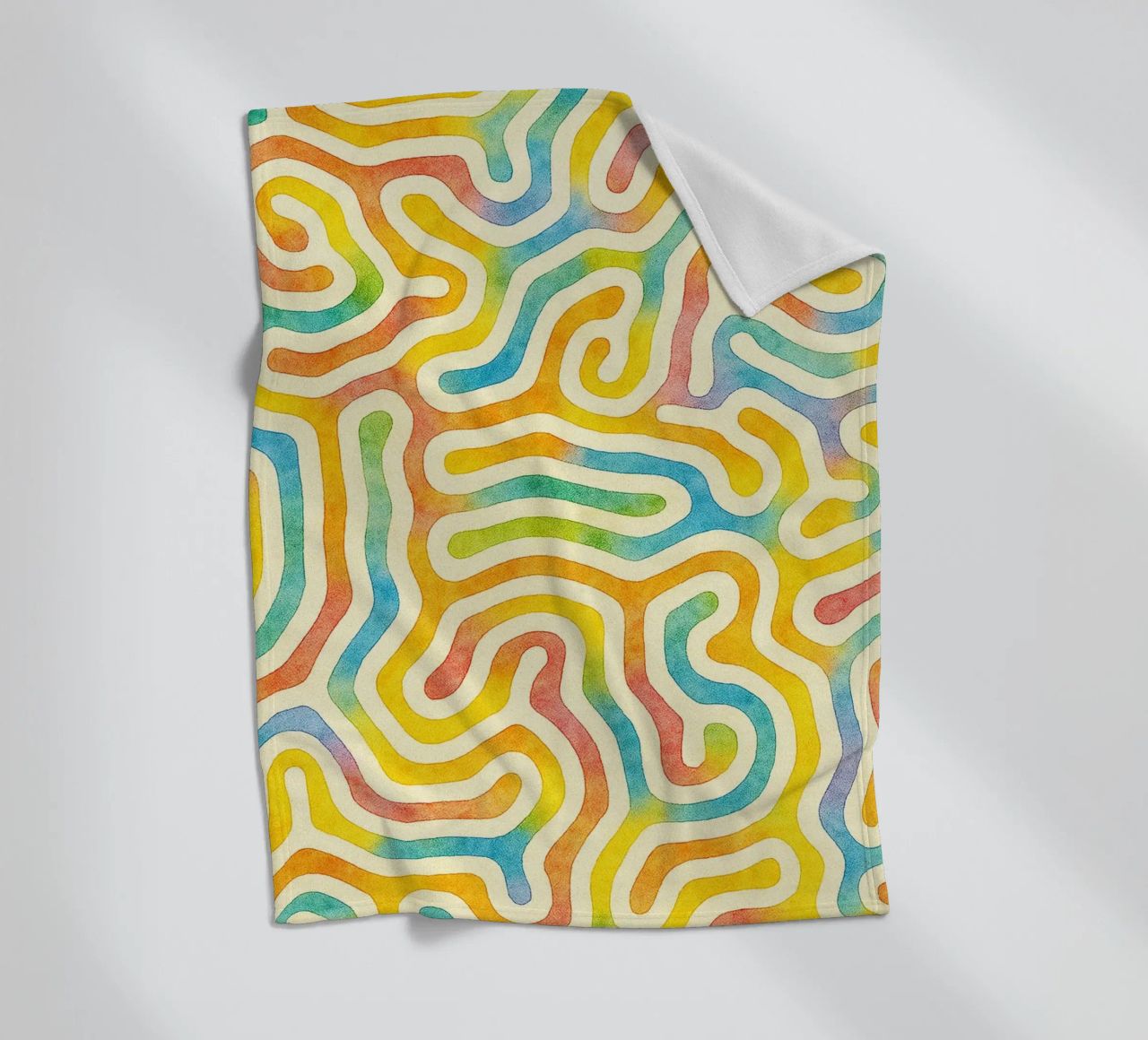 abstract geometric worm line fleece blanket by arkhanz