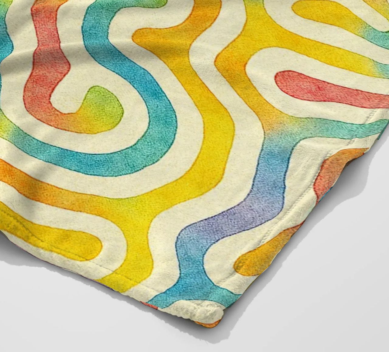 abstract geometric worm line fleece blanket by arkhanz