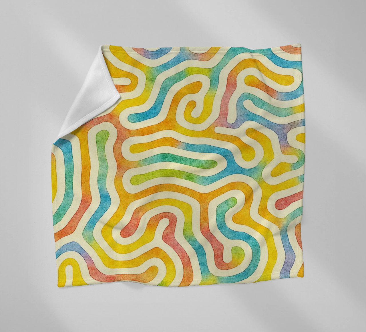 abstract geometric worm line fleece blanket by arkhanz