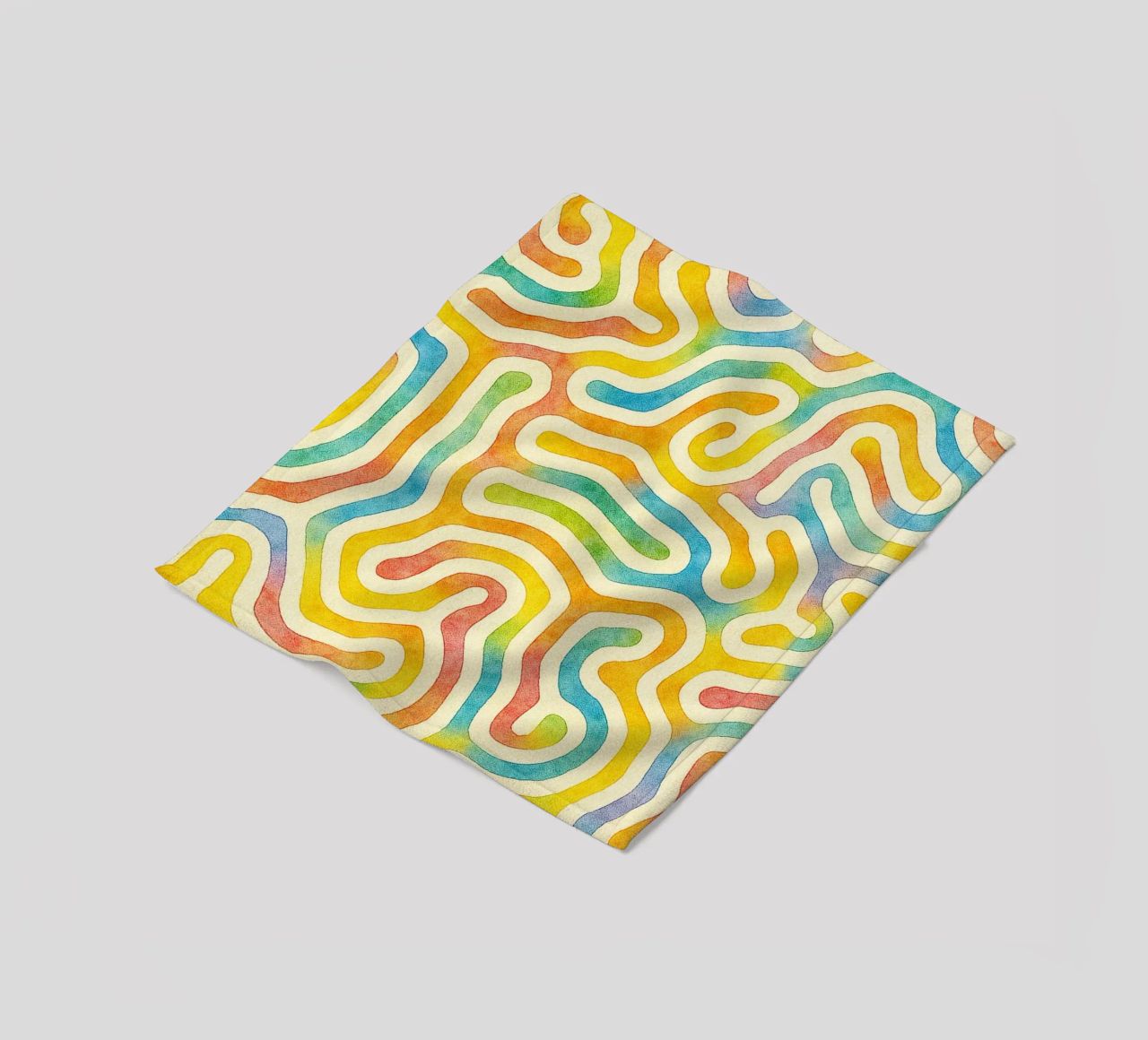 abstract geometric worm line fleece blanket by arkhanz