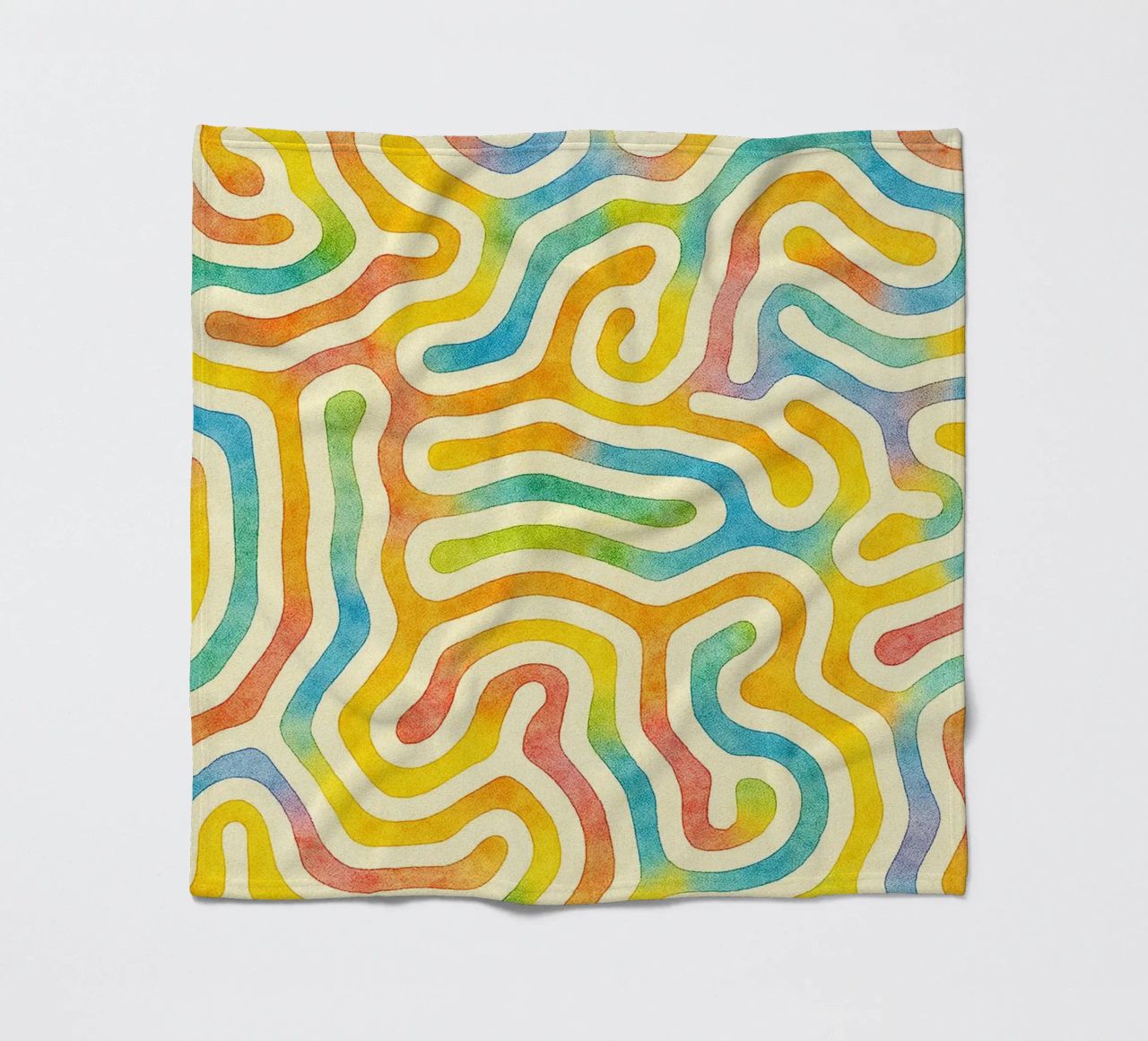 abstract geometric worm line fleece blanket by arkhanz