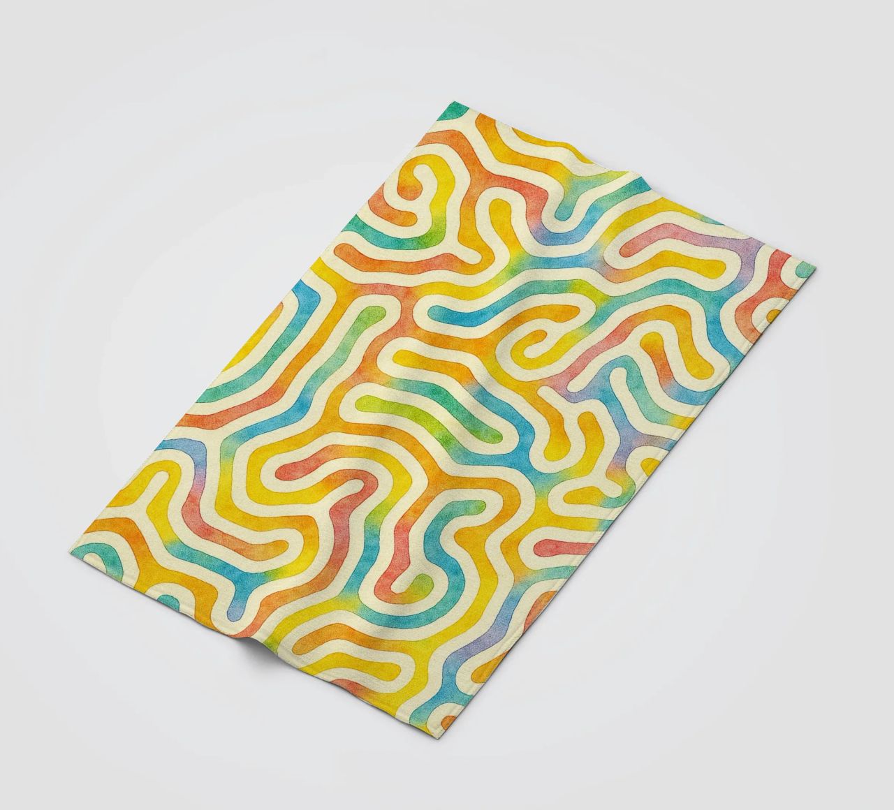 abstract geometric worm line fleece blanket by arkhanz