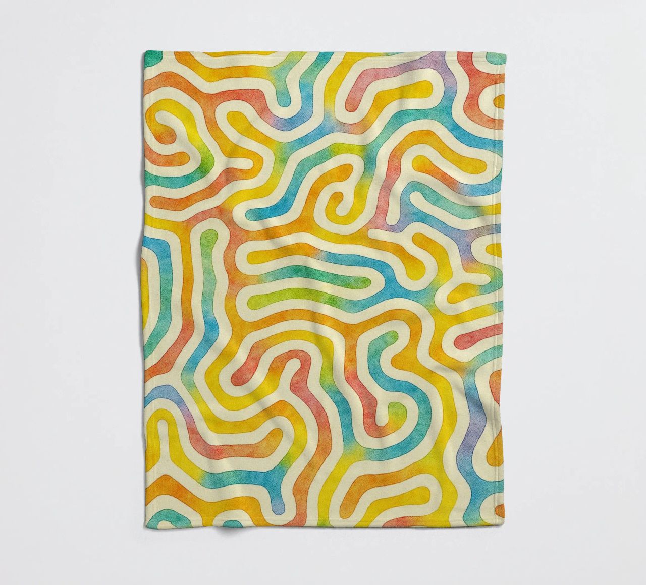 abstract geometric worm line fleece blanket by arkhanz