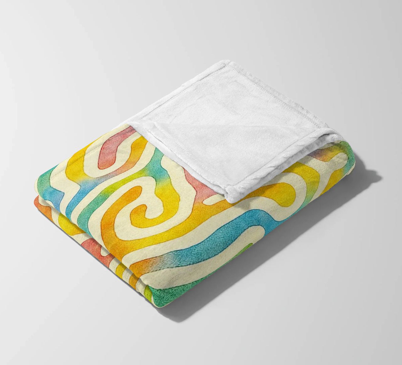 abstract geometric worm line fleece blanket by arkhanz