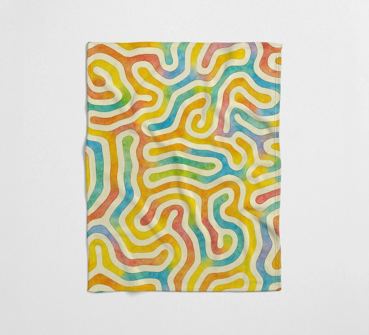 abstract geometric worm line fleece blanket by arkhanz