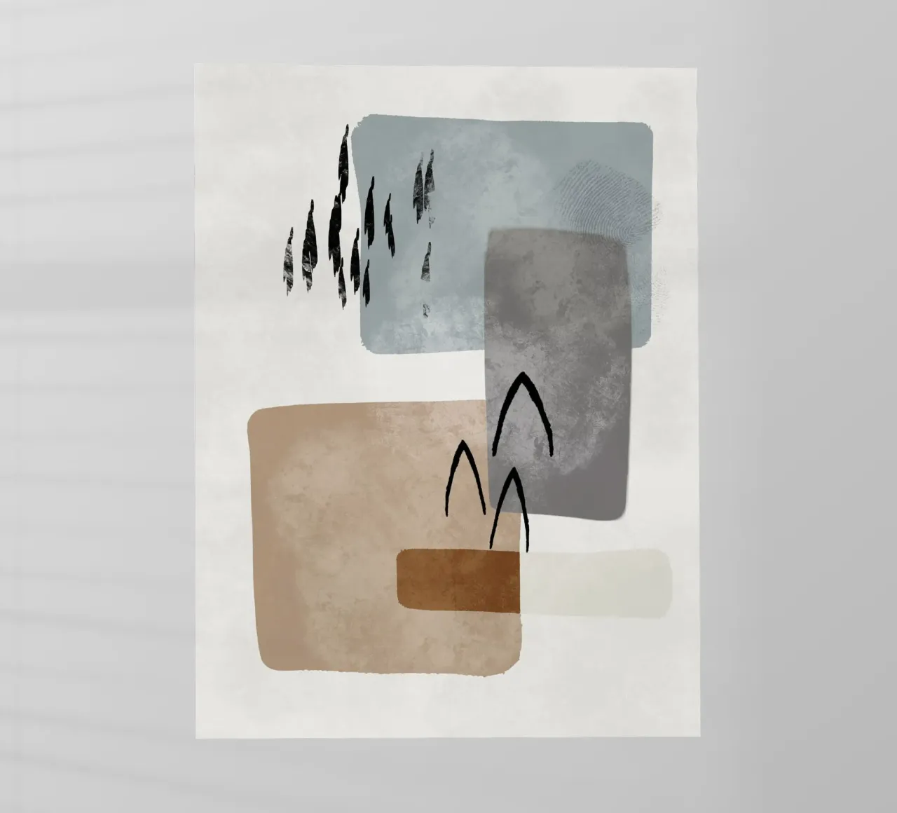 Modern abstract organic shapes and lines in earth tones pellicola backlit da Imaginative