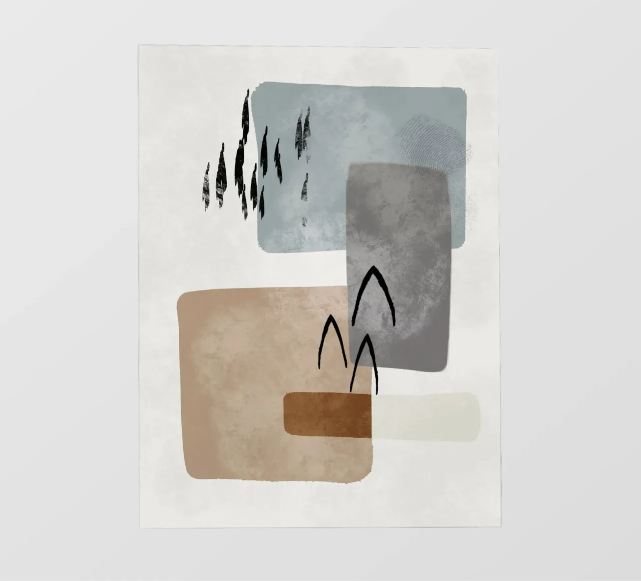 Modern abstract organic shapes and lines in earth tones pellicola backlit da Imaginative