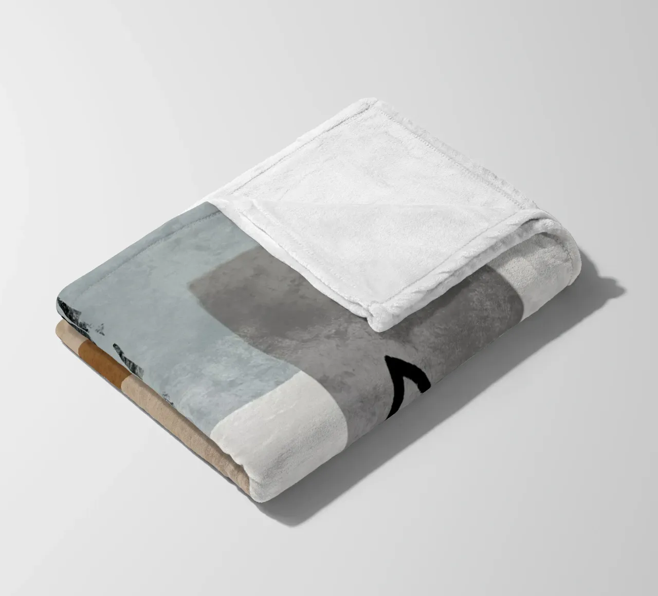 Modern abstract organic shapes and lines in earth tones coperta in pile da Imaginative