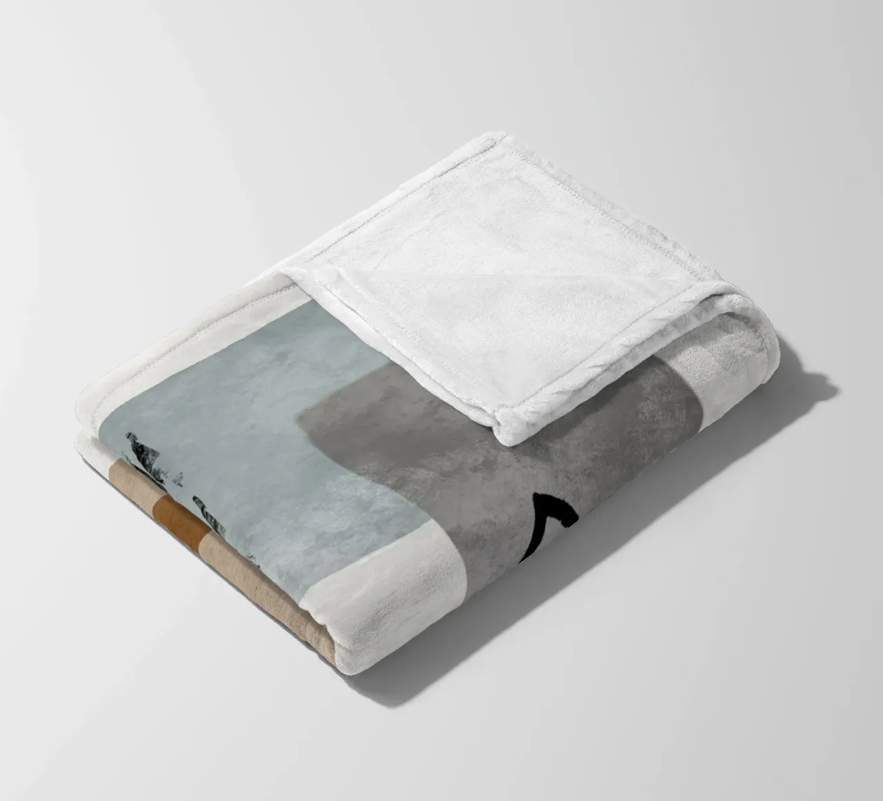 Modern abstract organic shapes and lines in earth tones coperta in pile da Imaginative