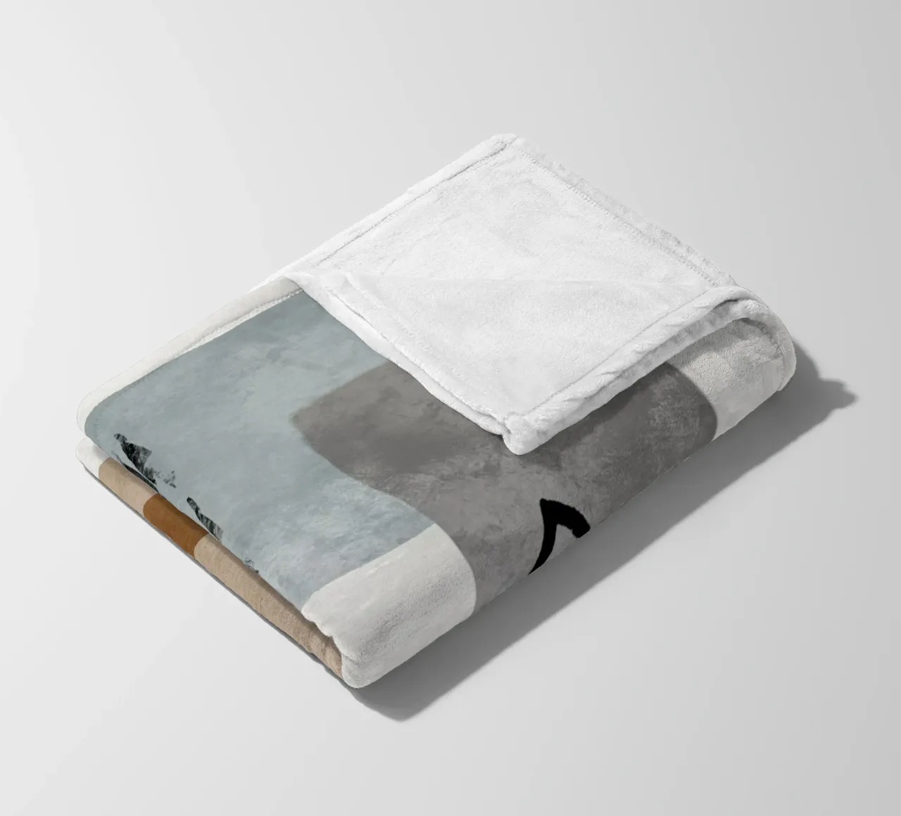 Modern abstract organic shapes and lines in earth tones coperta in pile da Imaginative