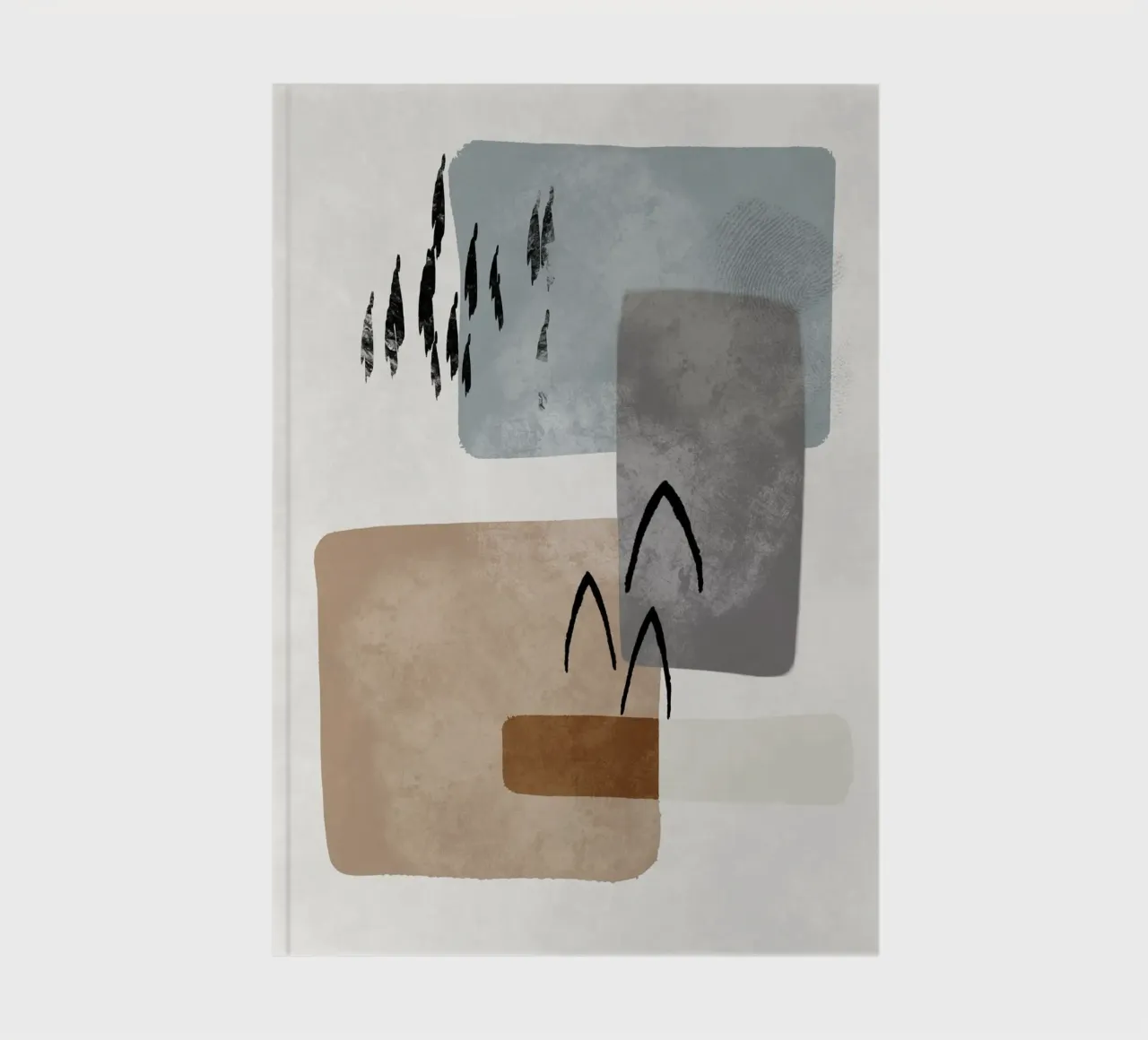 Modern abstract organic shapes and lines in earth tones notebook by Imaginative