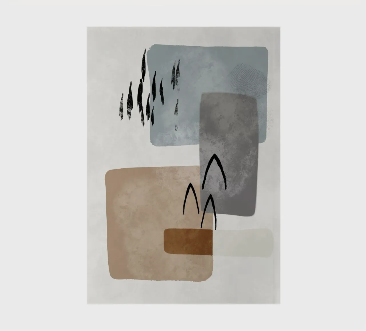 Modern abstract organic shapes and lines in earth tones notebook by Imaginative