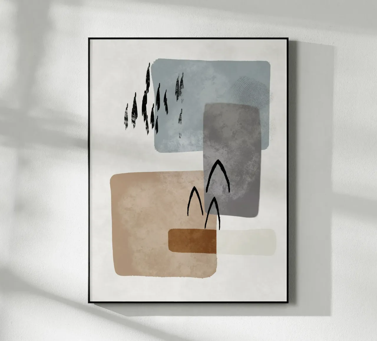 Modern abstract organic shapes and lines in earth tones plexiglass da Imaginative