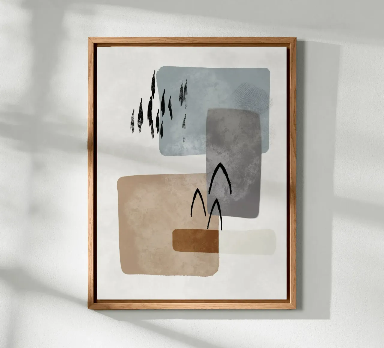 Modern abstract organic shapes and lines in earth tones alluminio dibond da Imaginative