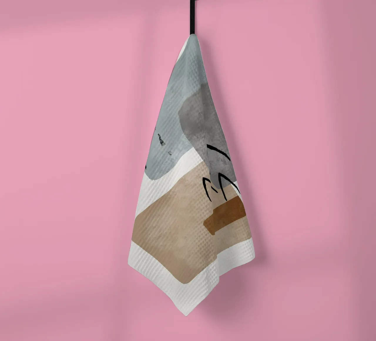 Modern abstract organic shapes and lines in earth tones torchon de Imaginative