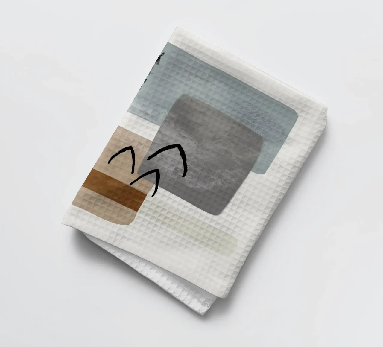 Modern abstract organic shapes and lines in earth tones torchon de Imaginative