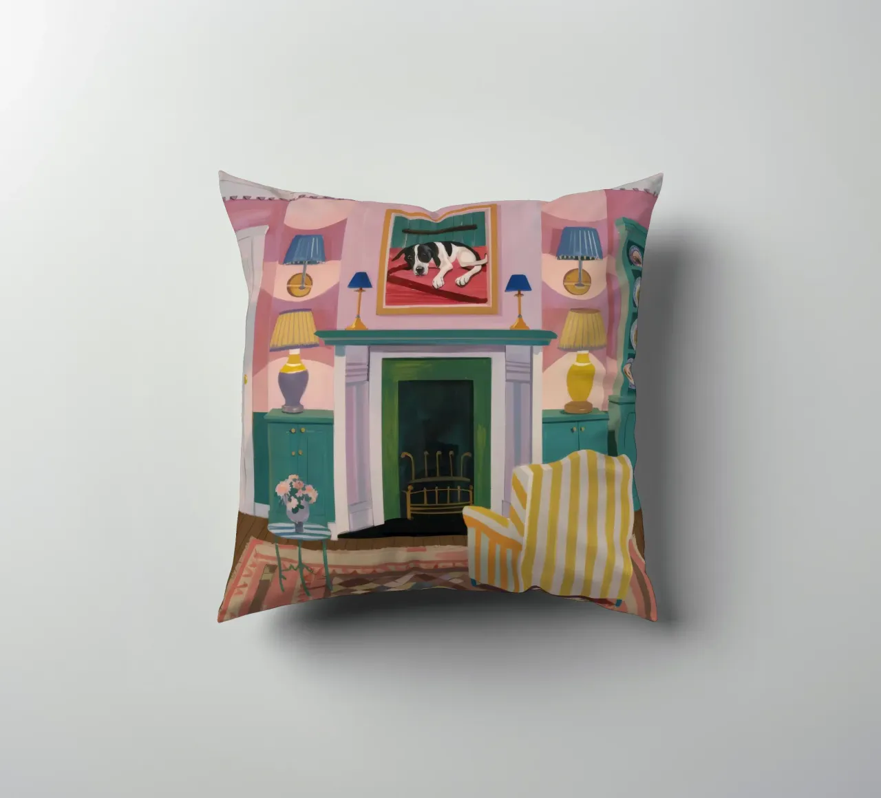 Fireplace Reading Nook decorative cushion by Tiga Bersama