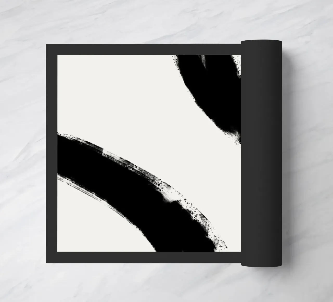 Minimalist Japandi artwork with black brushstrokes V zerbino da Imaginative