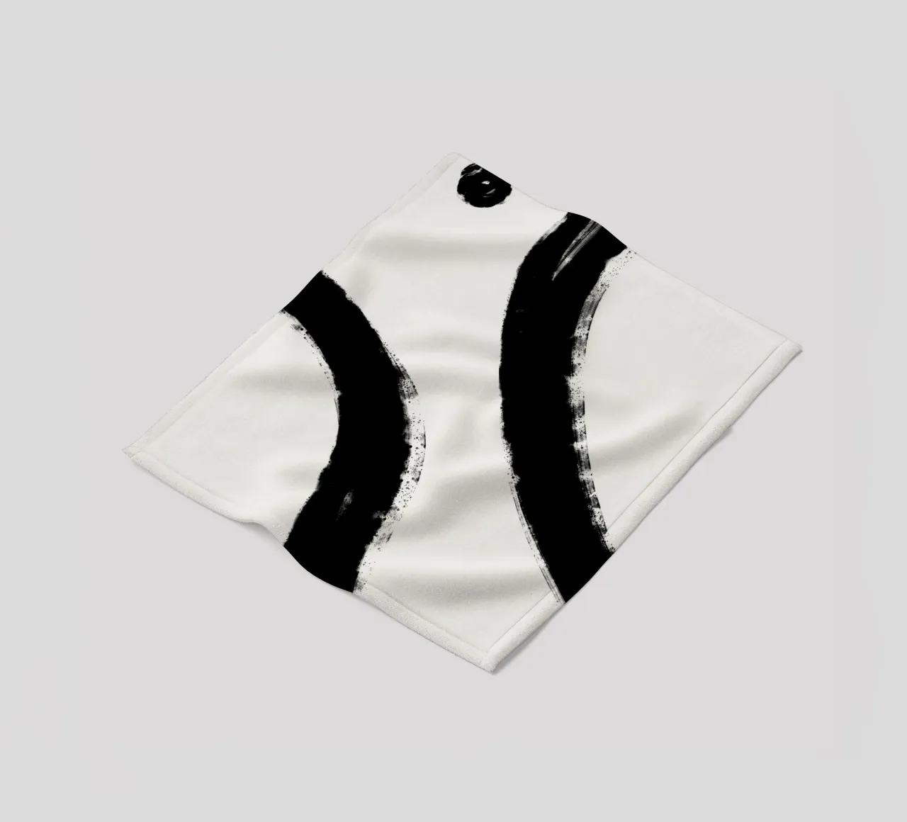 Minimalist Japandi artwork with black brushstrokes IV coperta in pile da Imaginative