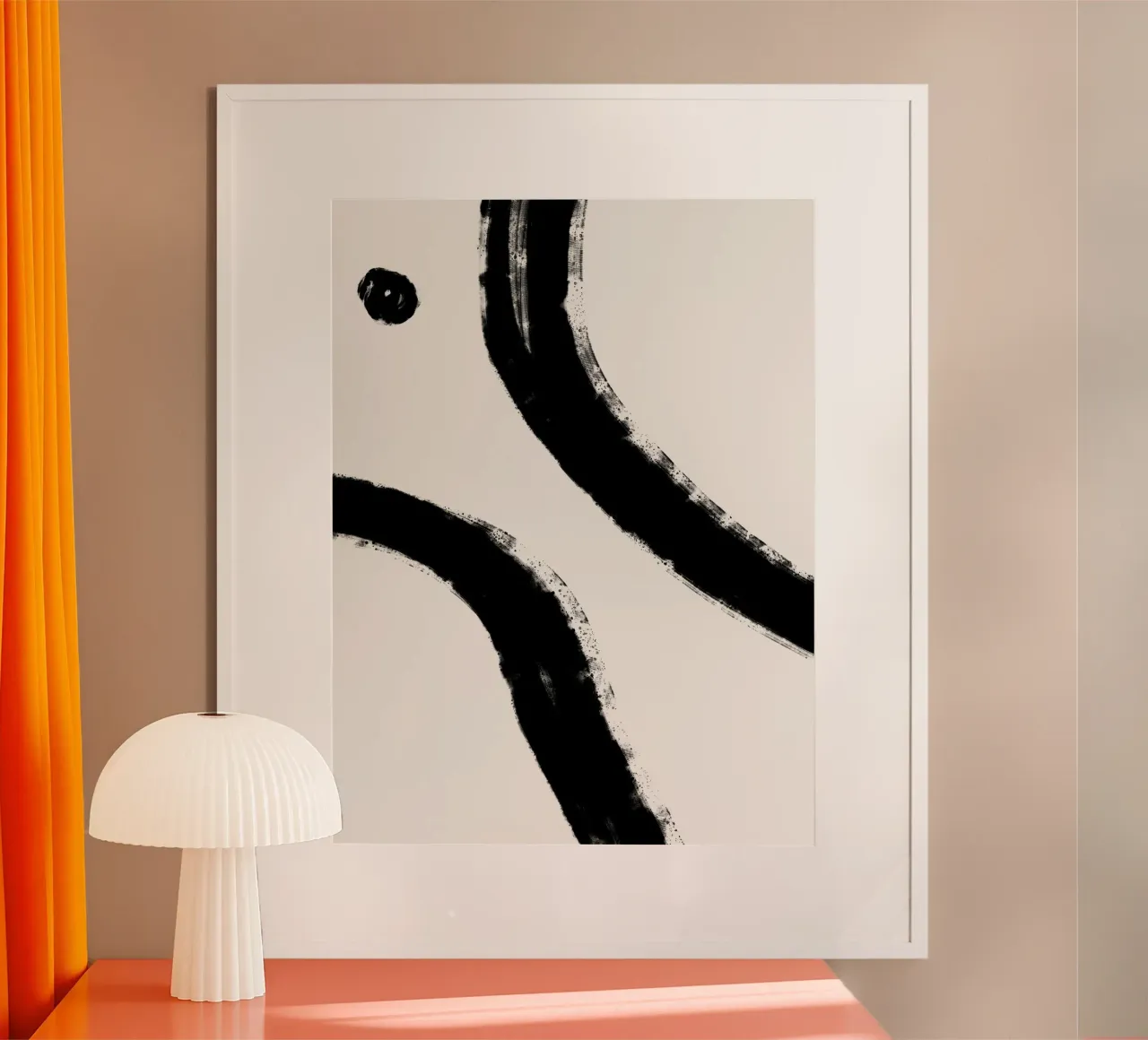 Minimalist Japandi artwork with black brushstrokes IV carta hahnemühle da Imaginative
