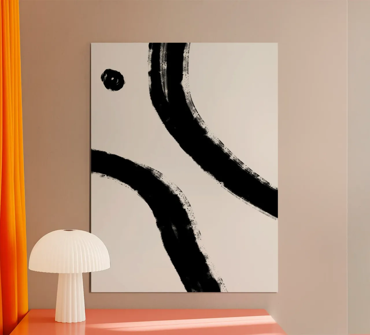 Minimalist Japandi artwork with black brushstrokes IV carta hahnemühle da Imaginative