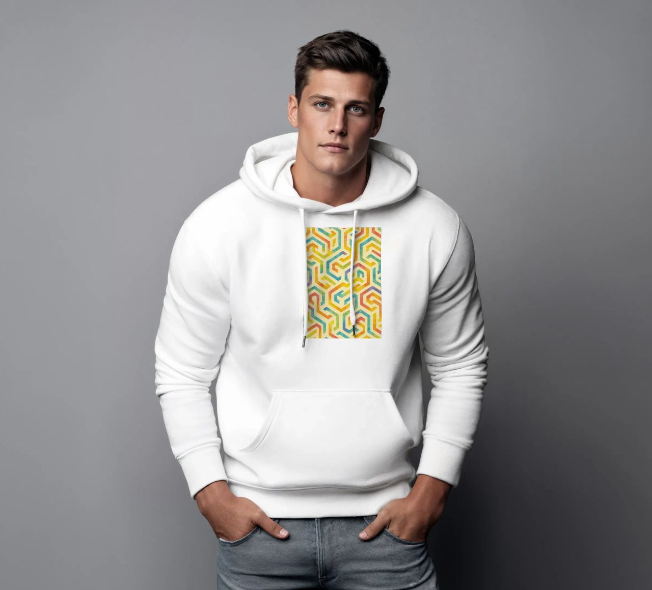 linee geometriche astratte felpa con cappuccio da arkhanz