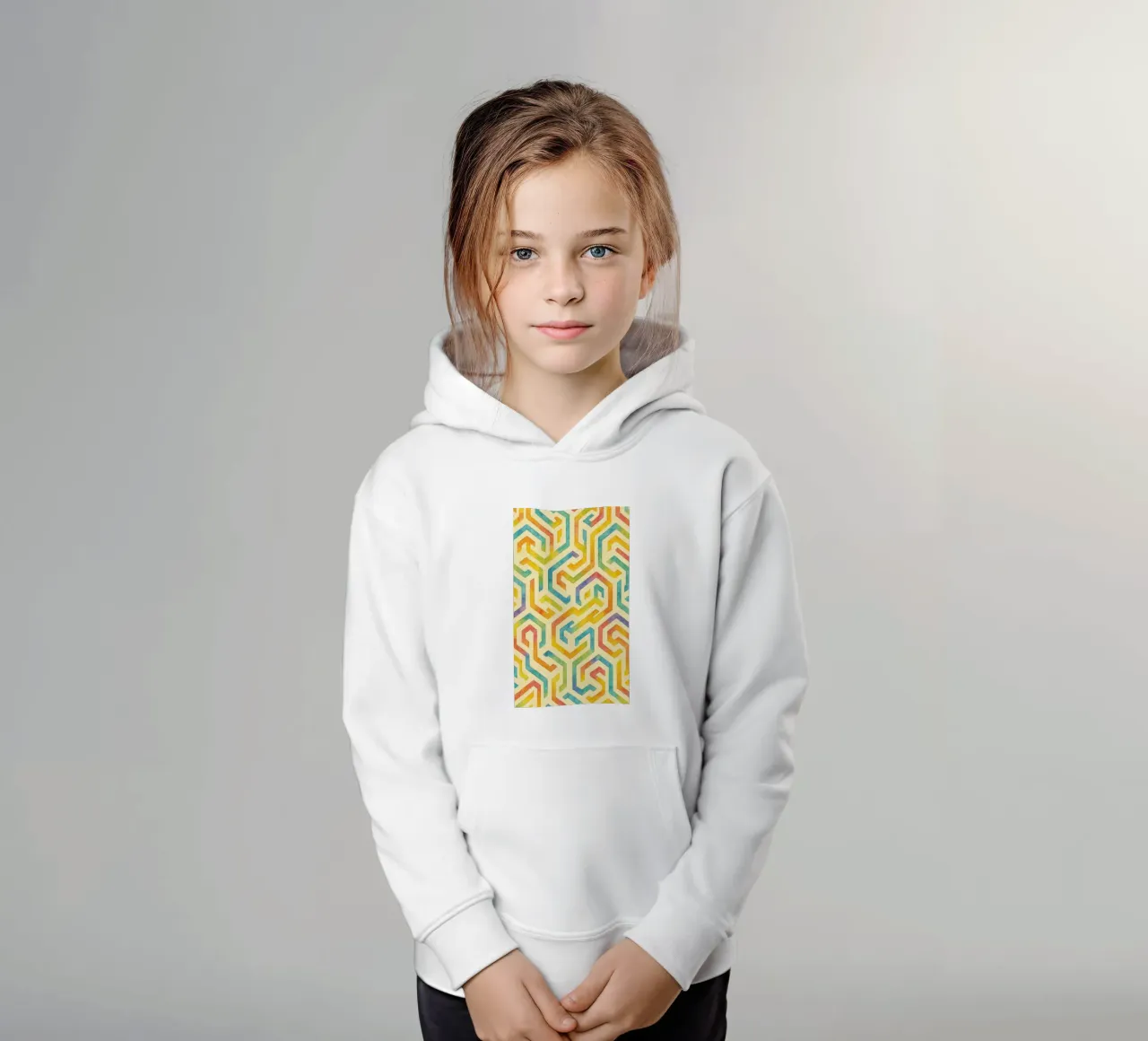 linee geometriche astratte felpa bambino con cappuccio da arkhanz