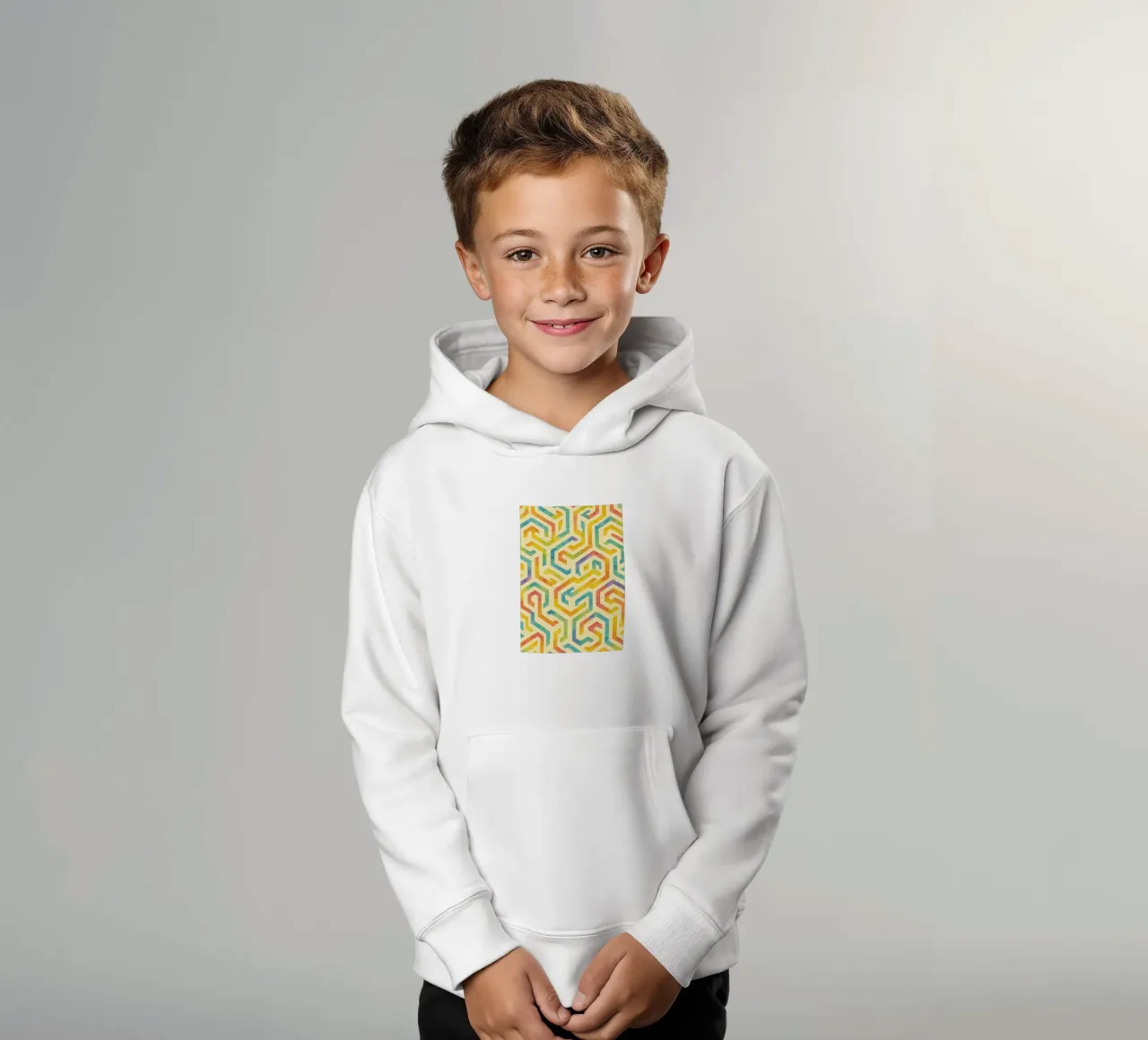 linee geometriche astratte felpa bambino con cappuccio da arkhanz