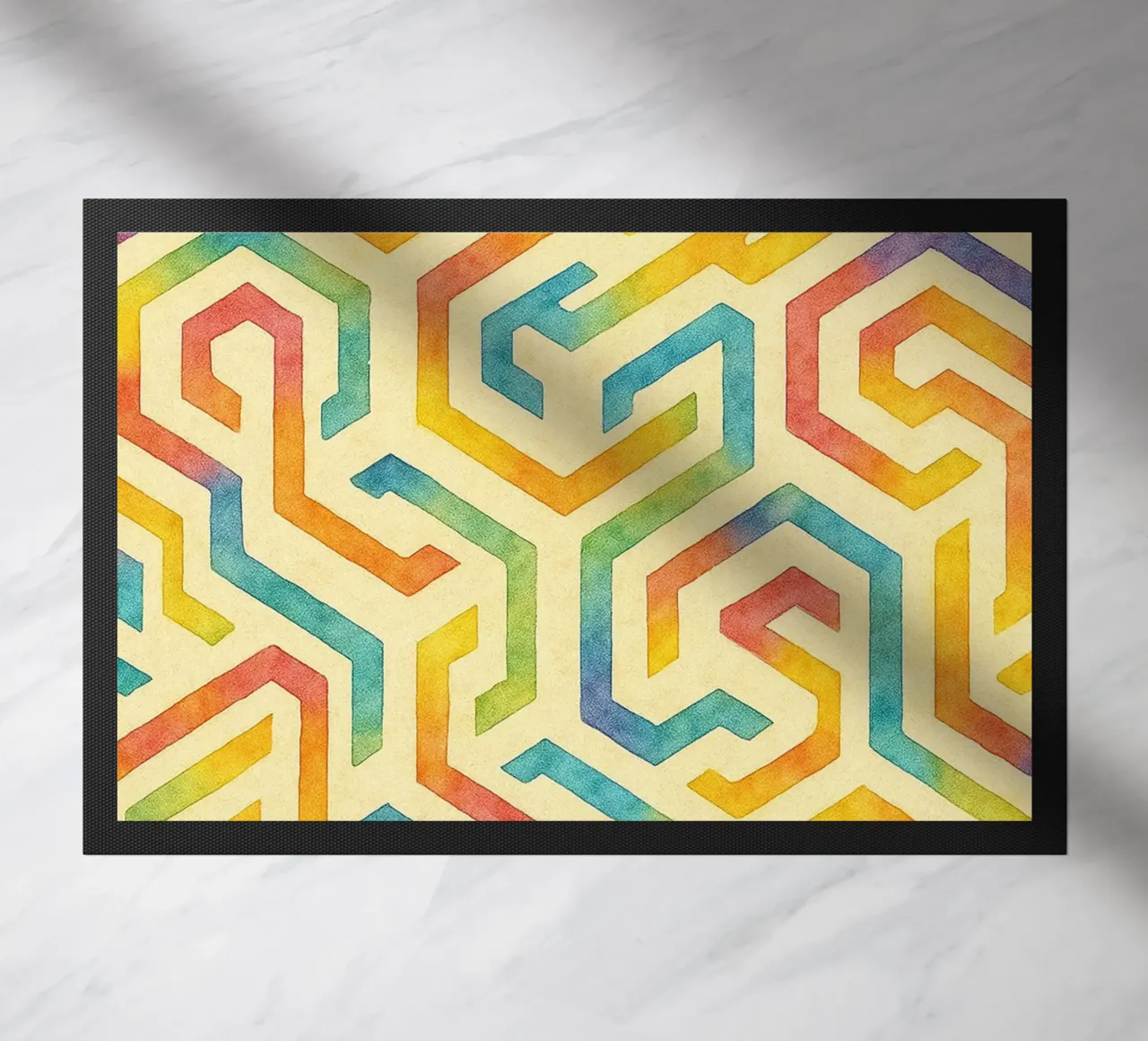abstract line geometrics doormat by arkhanz