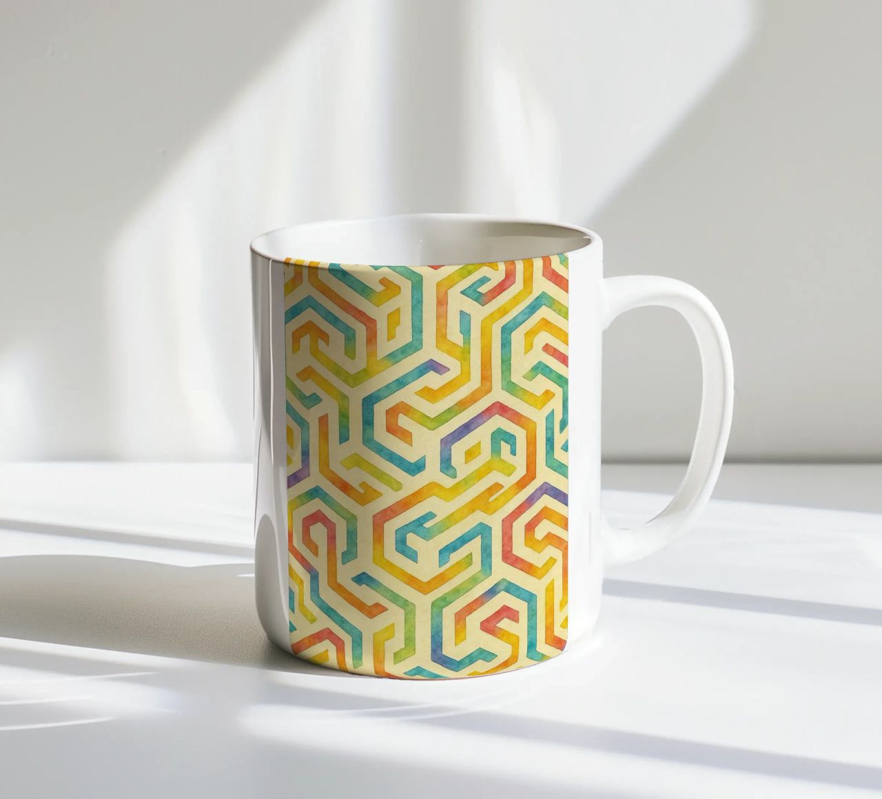 linee geometriche astratte tazza in ceramica da arkhanz