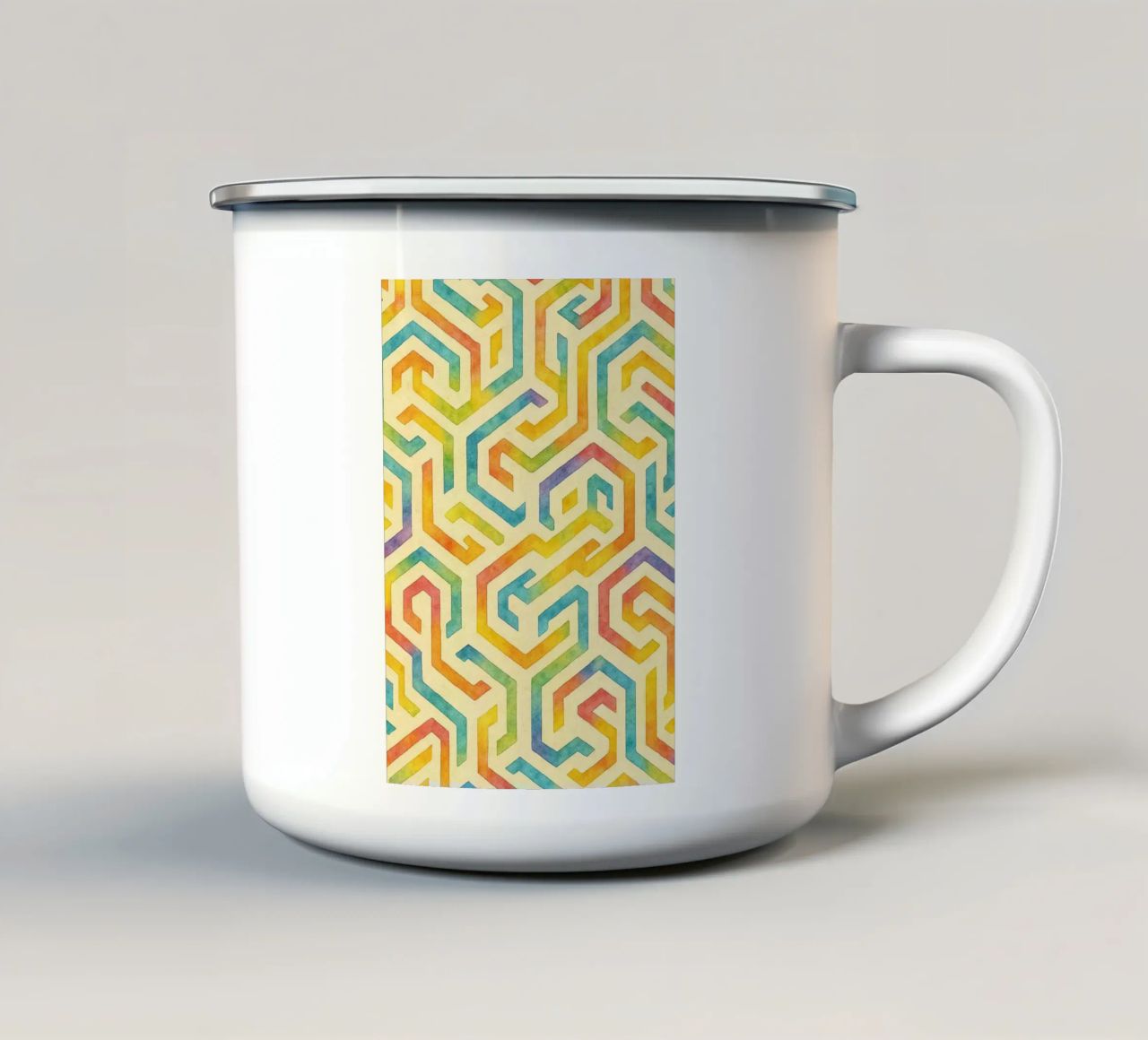 linee geometriche astratte tazza in smalto da arkhanz