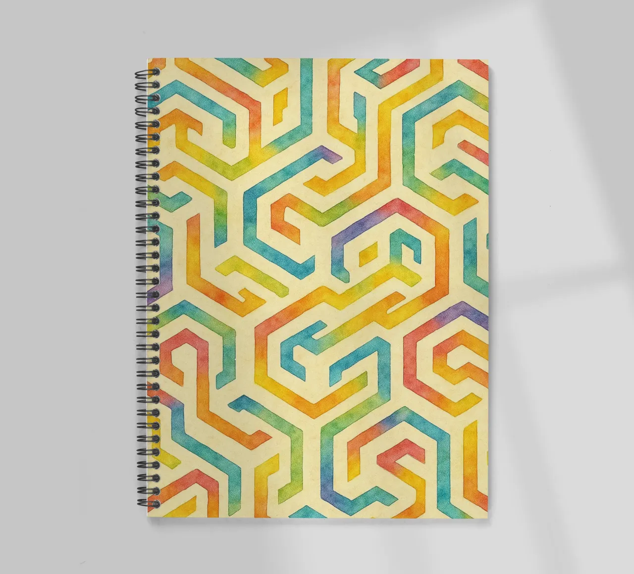abstract line geometrics spiral notebook by arkhanz