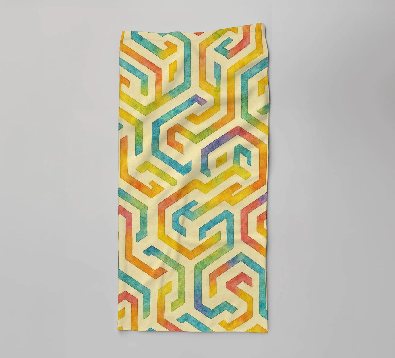 abstract line geometrics towel by arkhanz