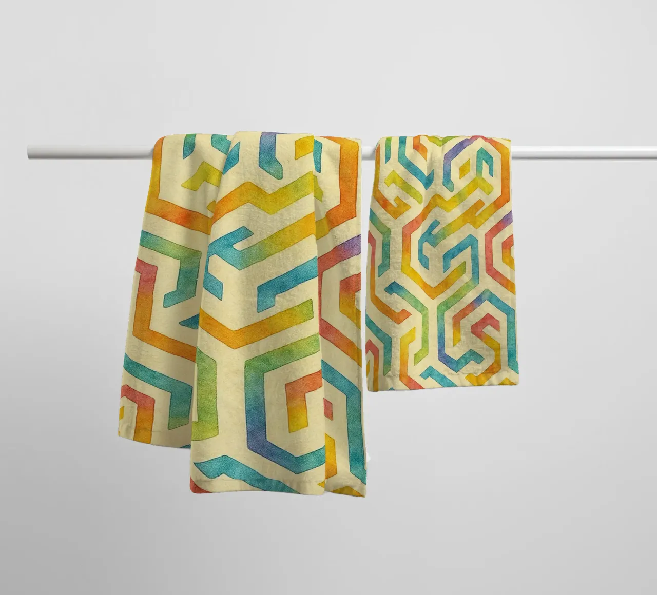 abstract line geometrics towel by arkhanz