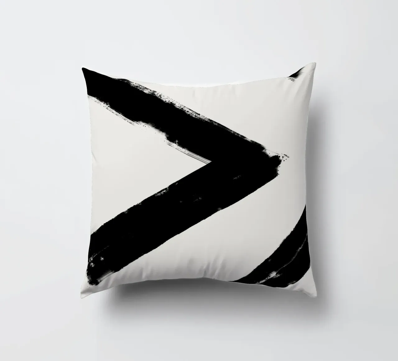 Minimalist Japandi artwork with black brushstrokes III cuscino da Imaginative