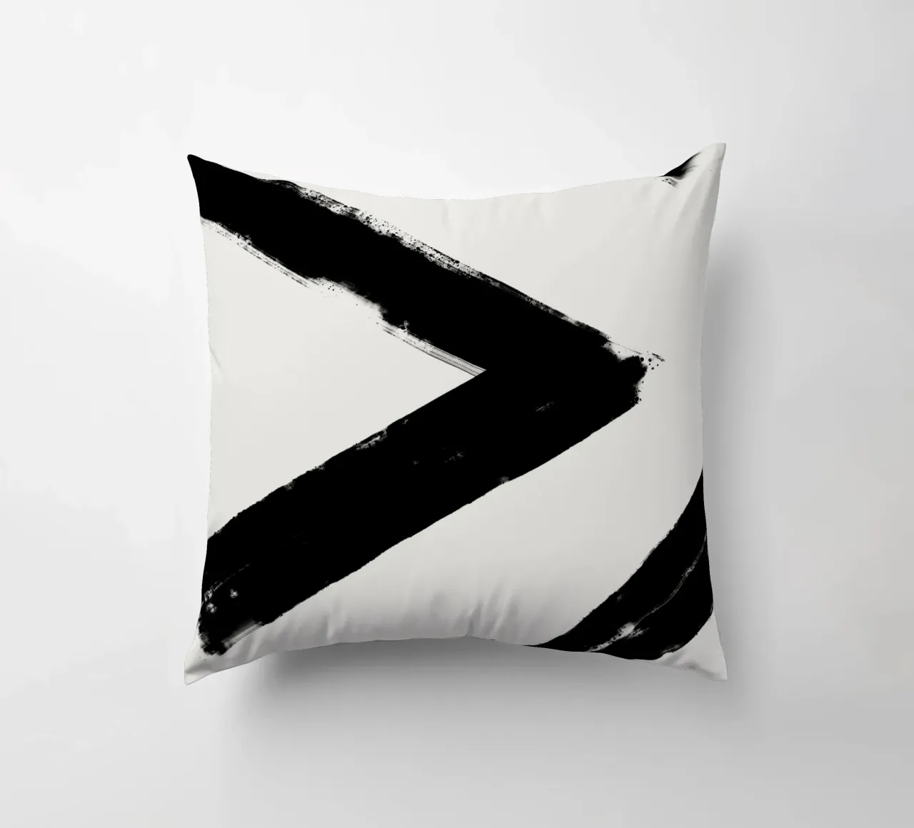 Minimalist Japandi artwork with black brushstrokes III cuscino da Imaginative