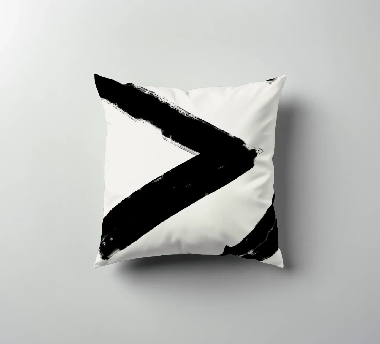 Minimalist Japandi artwork with black brushstrokes III cuscino da Imaginative