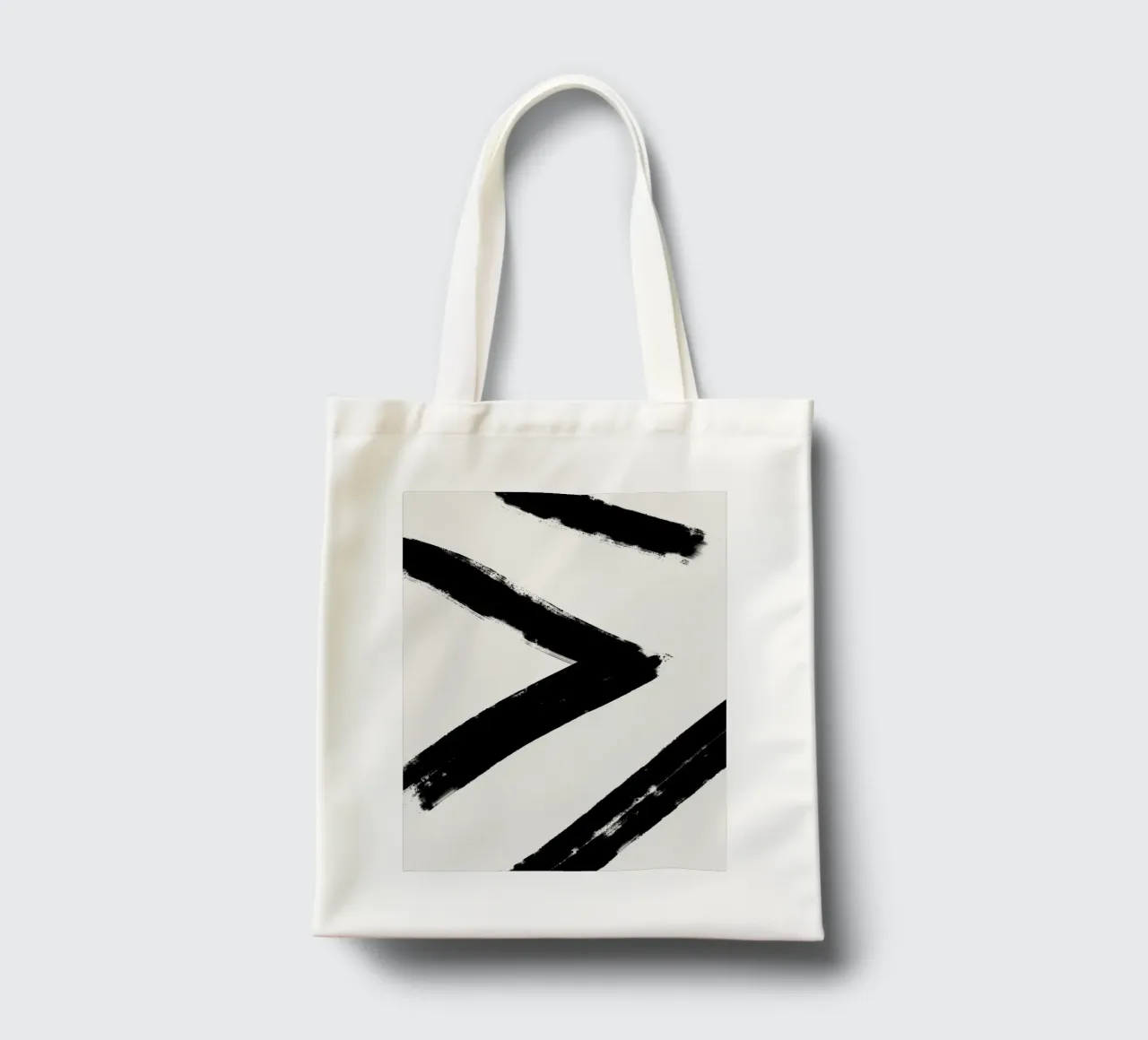 Minimalist Japandi artwork with black brushstrokes III tote bag by Imaginative