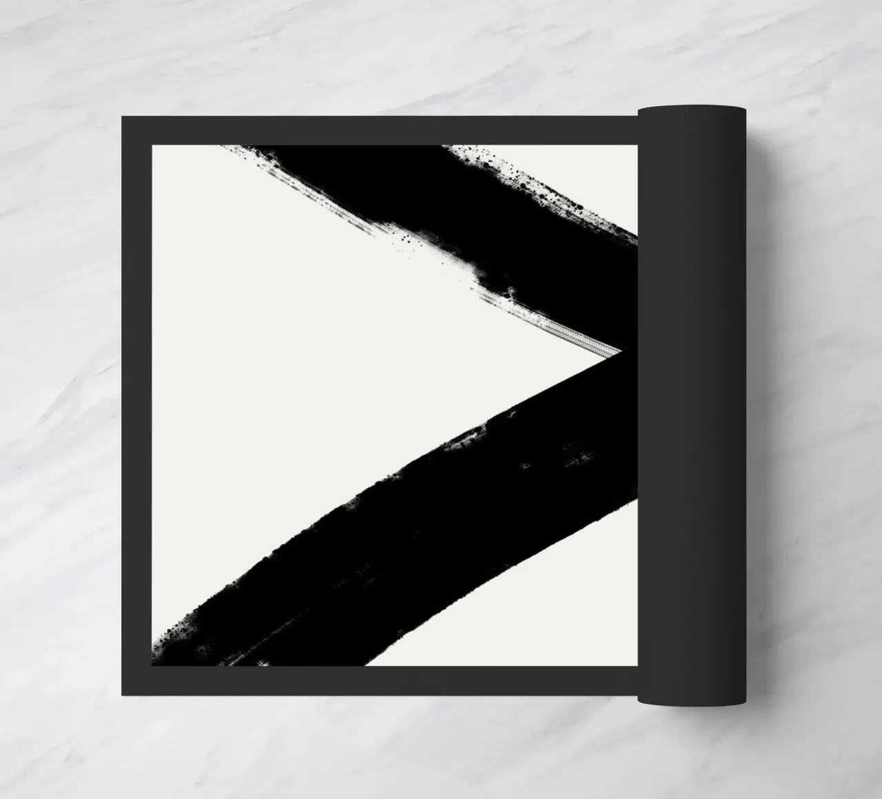 Minimalist Japandi artwork with black brushstrokes III zerbino da Imaginative