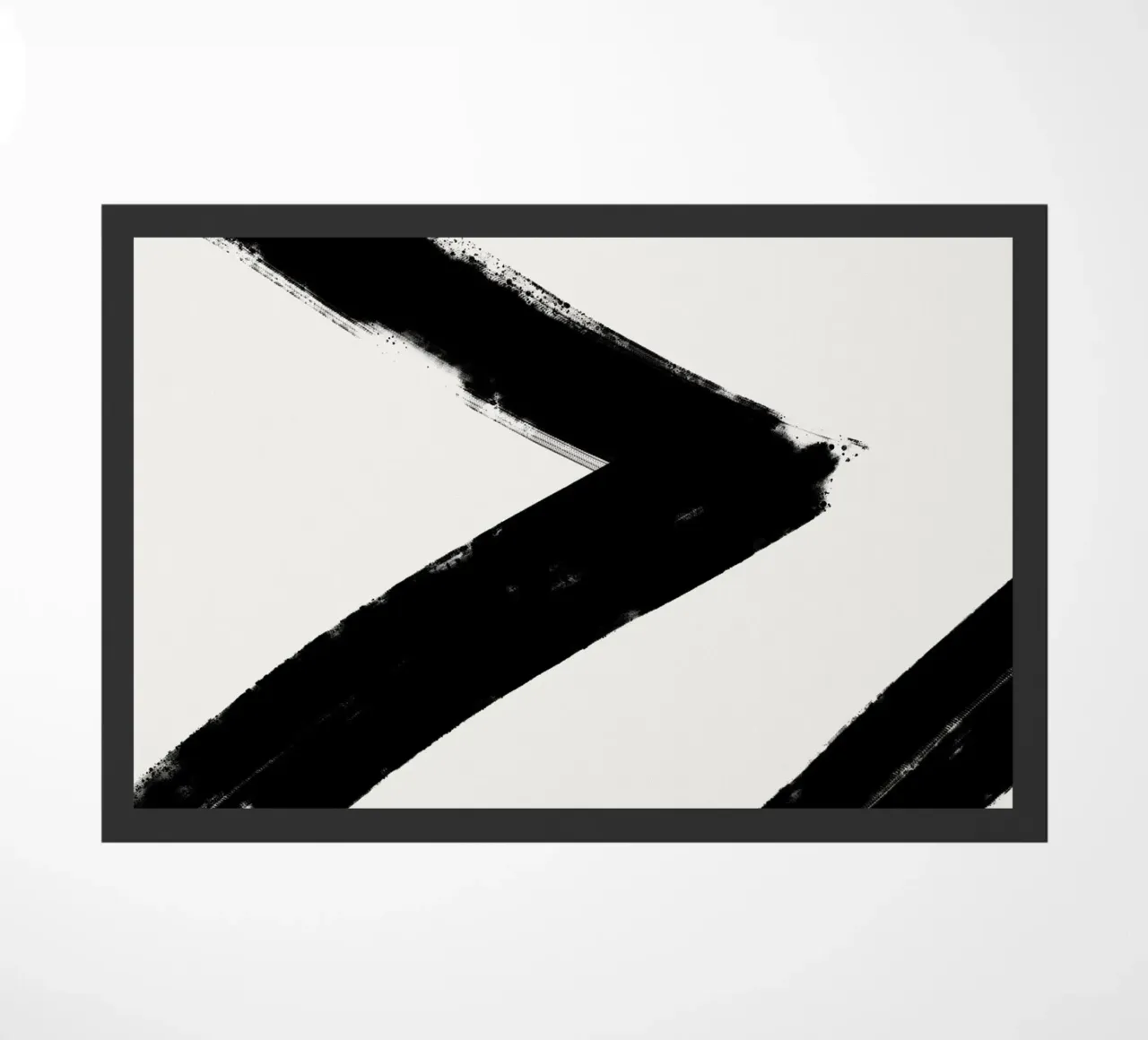 Minimalist Japandi artwork with black brushstrokes III zerbino da Imaginative
