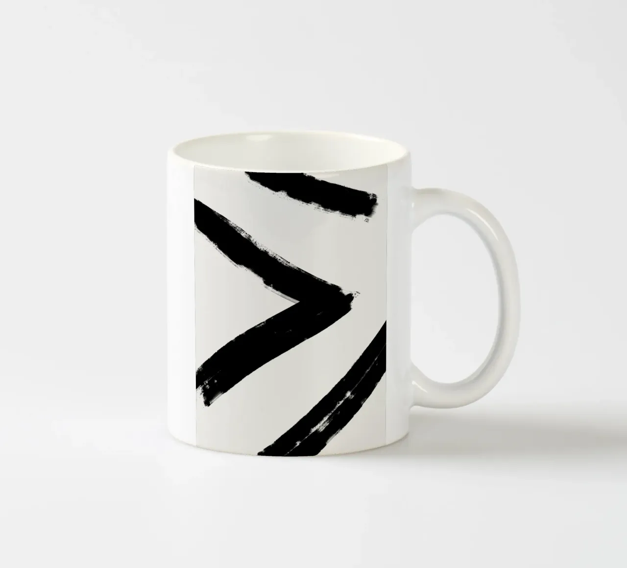 Minimalist Japandi artwork with black brushstrokes III tazza in ceramica da Imaginative