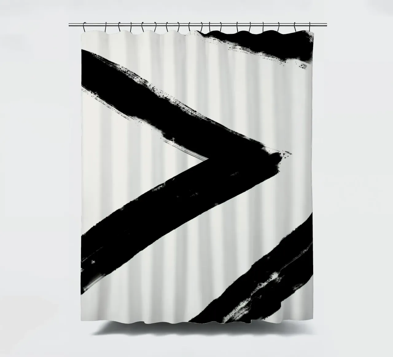 Minimalist Japandi artwork with black brushstrokes III tenda da doccia da Imaginative
