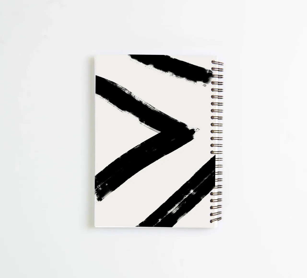 Minimalist Japandi artwork with black brushstrokes III spiral notebook by Imaginative