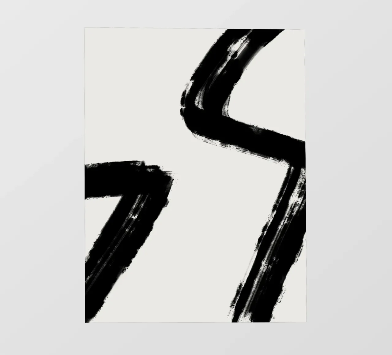 Minimalist Japandi artwork with black brushstrokes II photo wallpaper by Imaginative