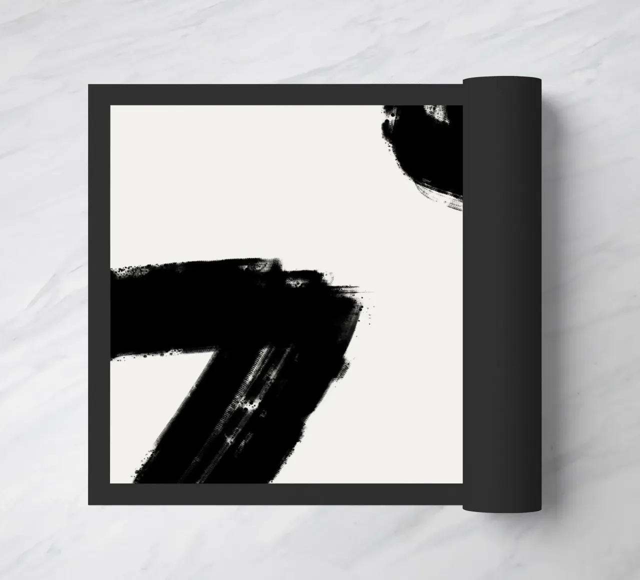 Minimalist Japandi artwork with black brushstrokes II zerbino da Imaginative