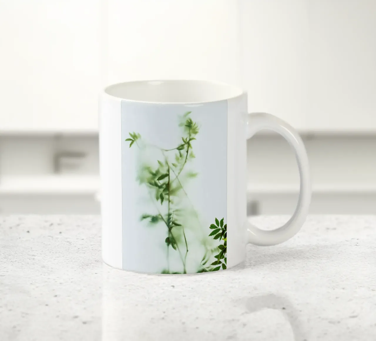 Green Frosted Glass And Leaves tazza in ceramica da Sebastian Hilgetag